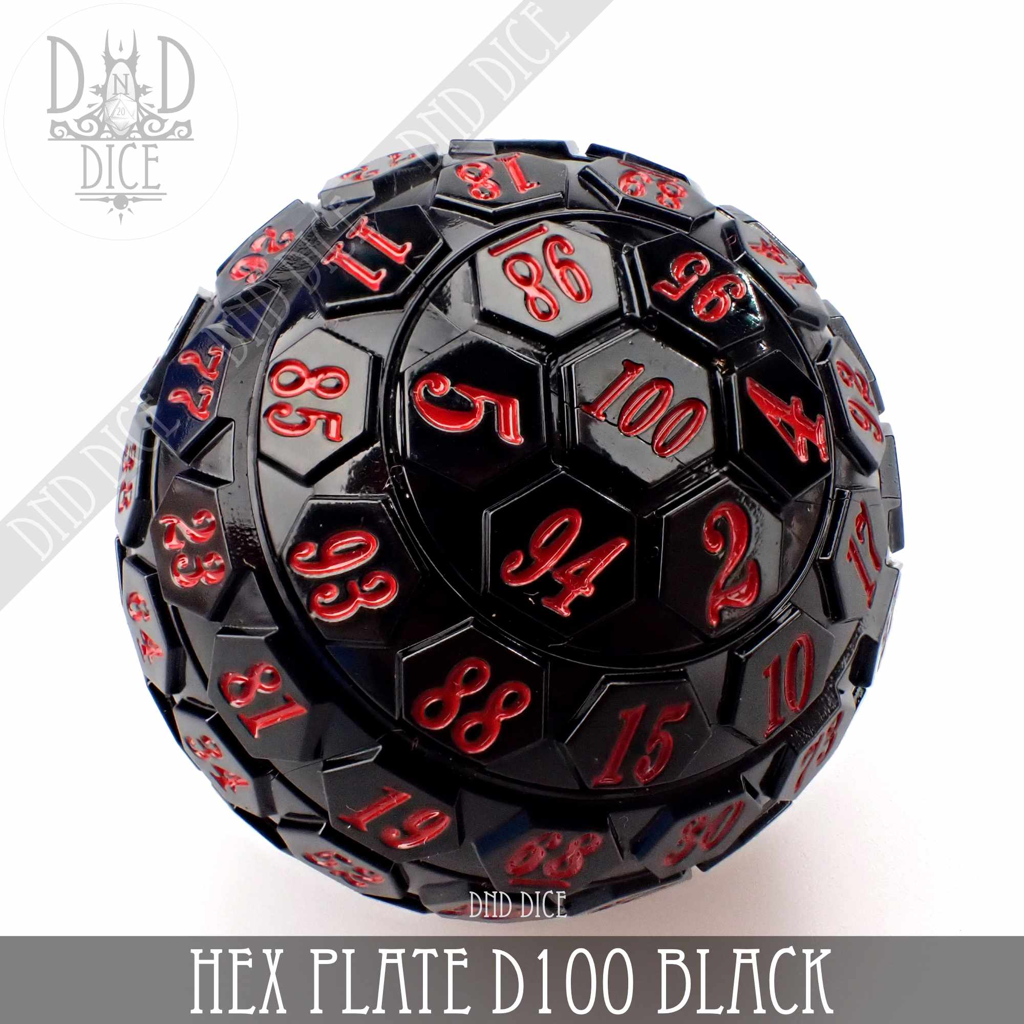 Hex Plate D100 Black with Red (45mm)
