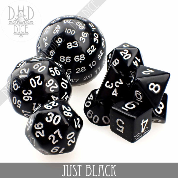 Just Black 10 Dice Set