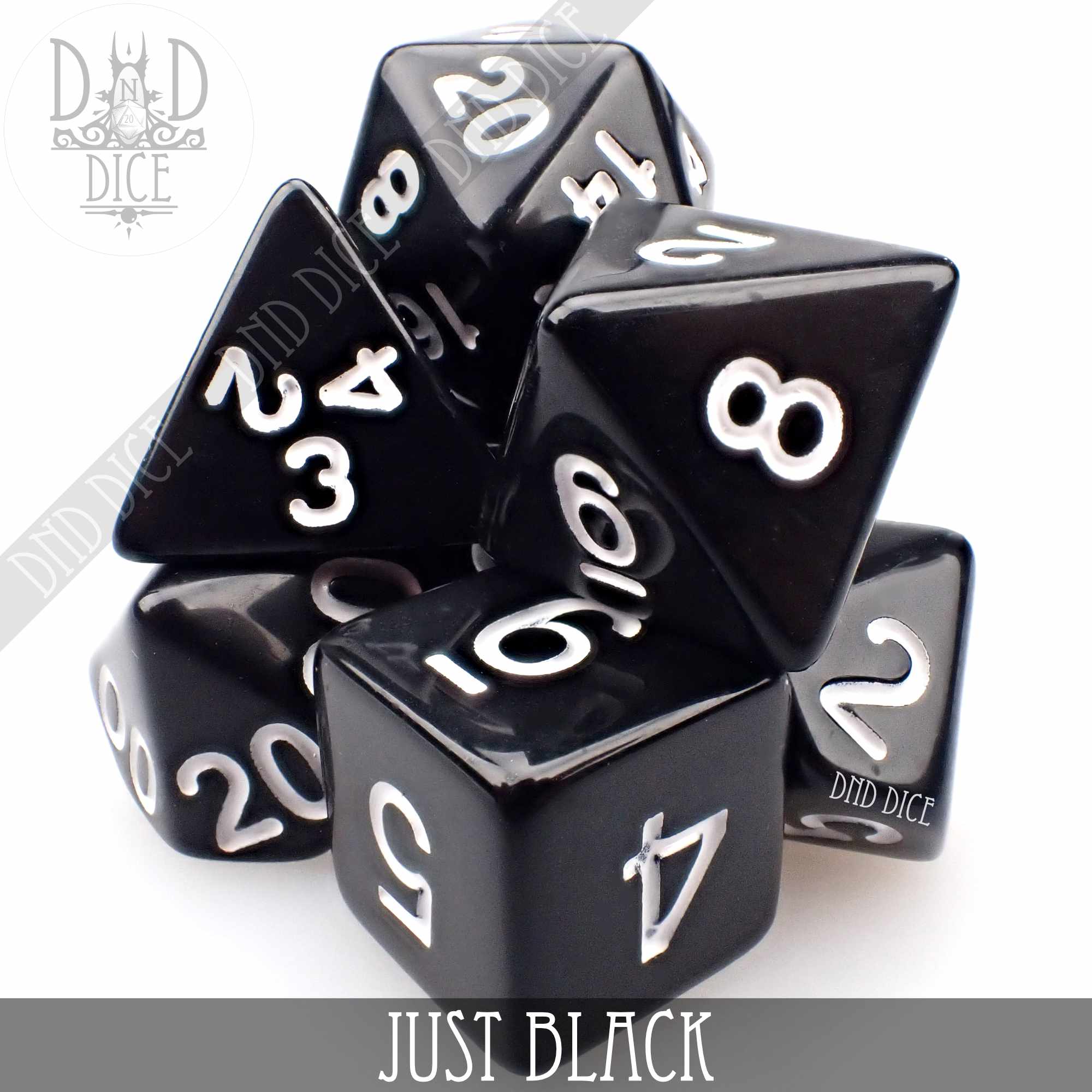 Just Black 10 Dice Set