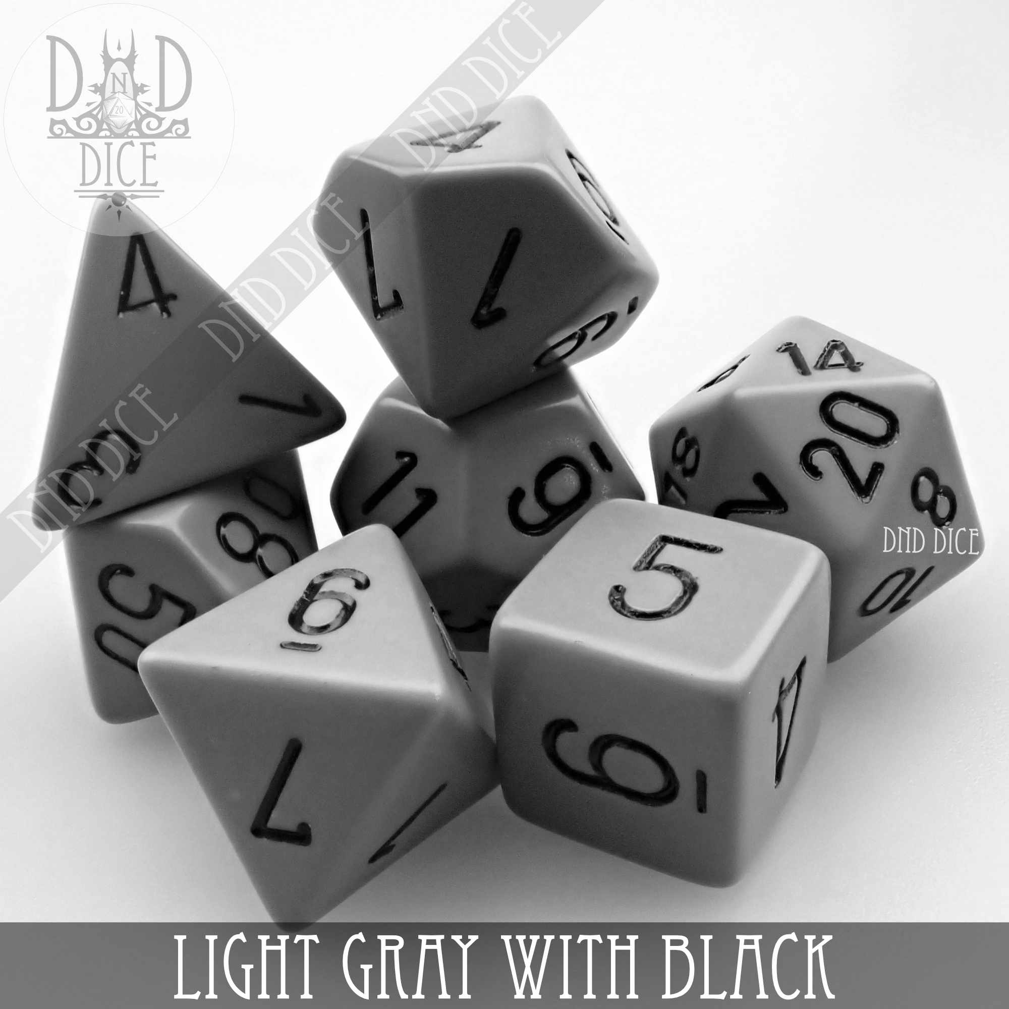 Light Gray with Black Dice Set