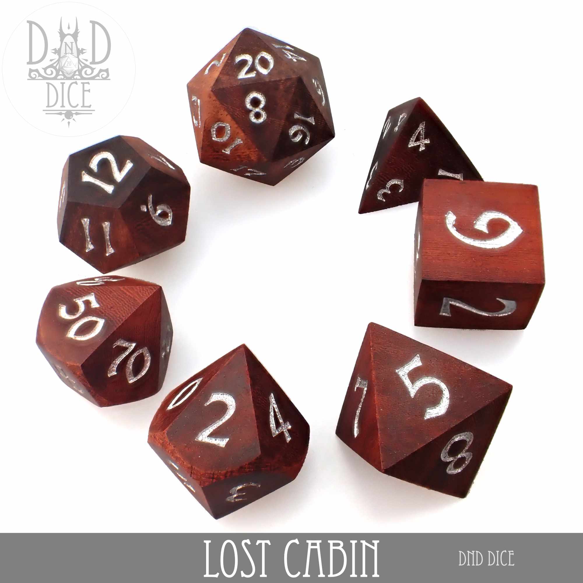 Lost Cabin Wood Dice Set (Gift Box)