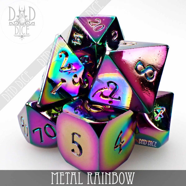 Metal Rainbow Dice Set