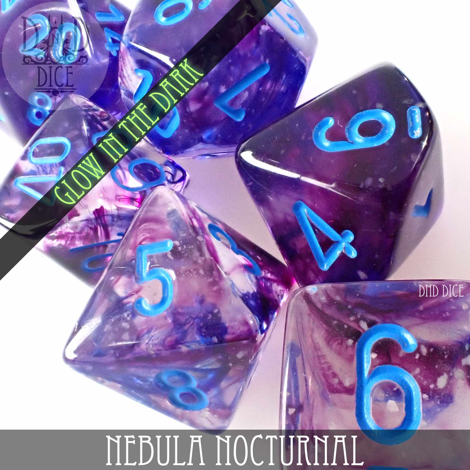 Nebula Nocturnal 7 or 11 Dice Set (Glow)