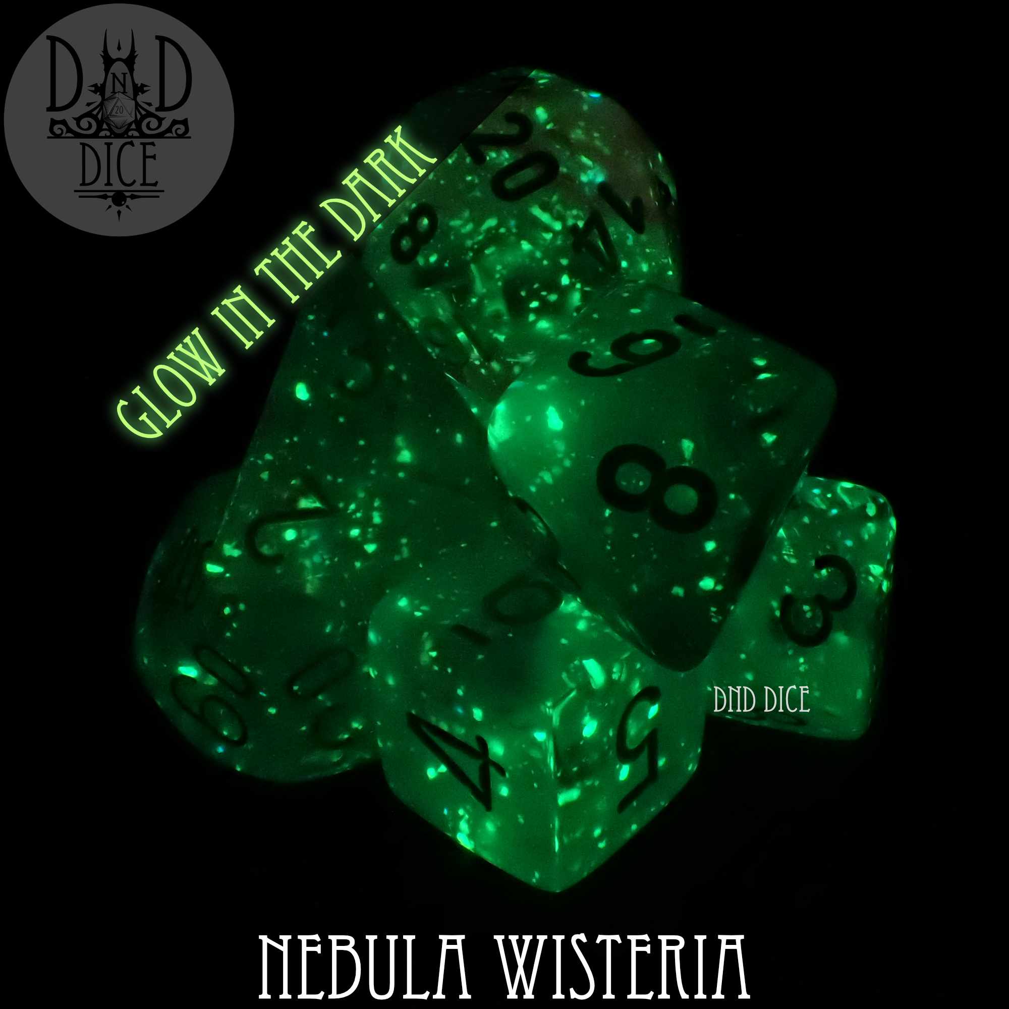 Nebula Wisteria Dice Set (Glow)
