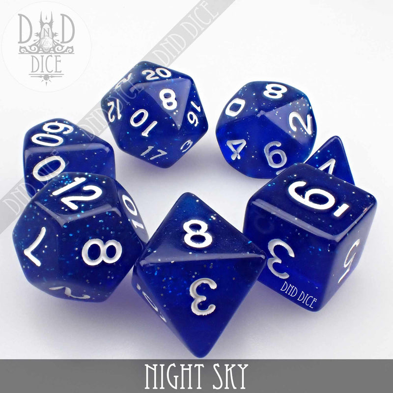 Night Sky Glitter Dice Set