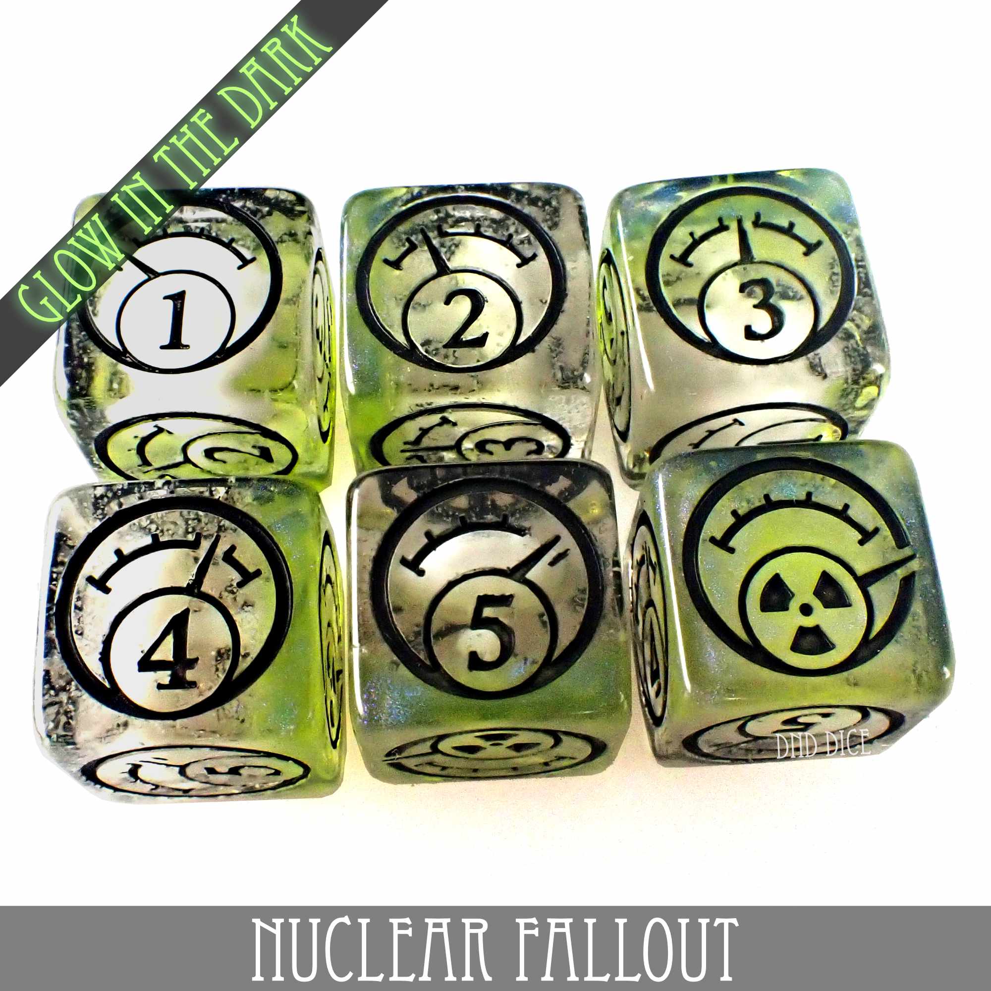 Nuclear Fallout 11 Dice Set (Glow)