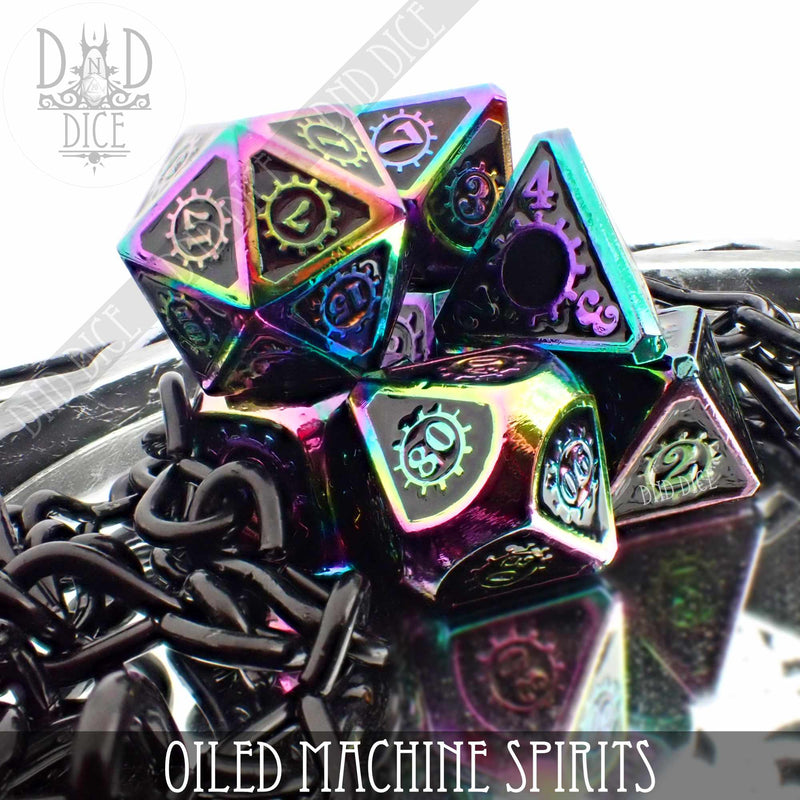 Oiled Machine Spirits Metal Dice Set