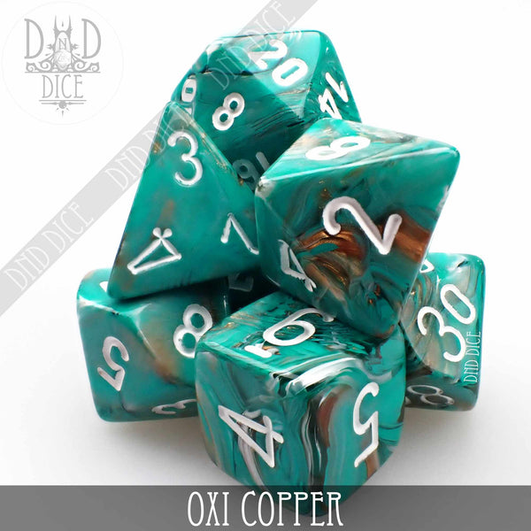 Marble Oxi-Copper Dice Set