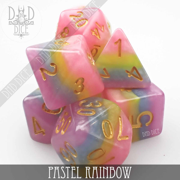 Pastel Rainbow Dice Set