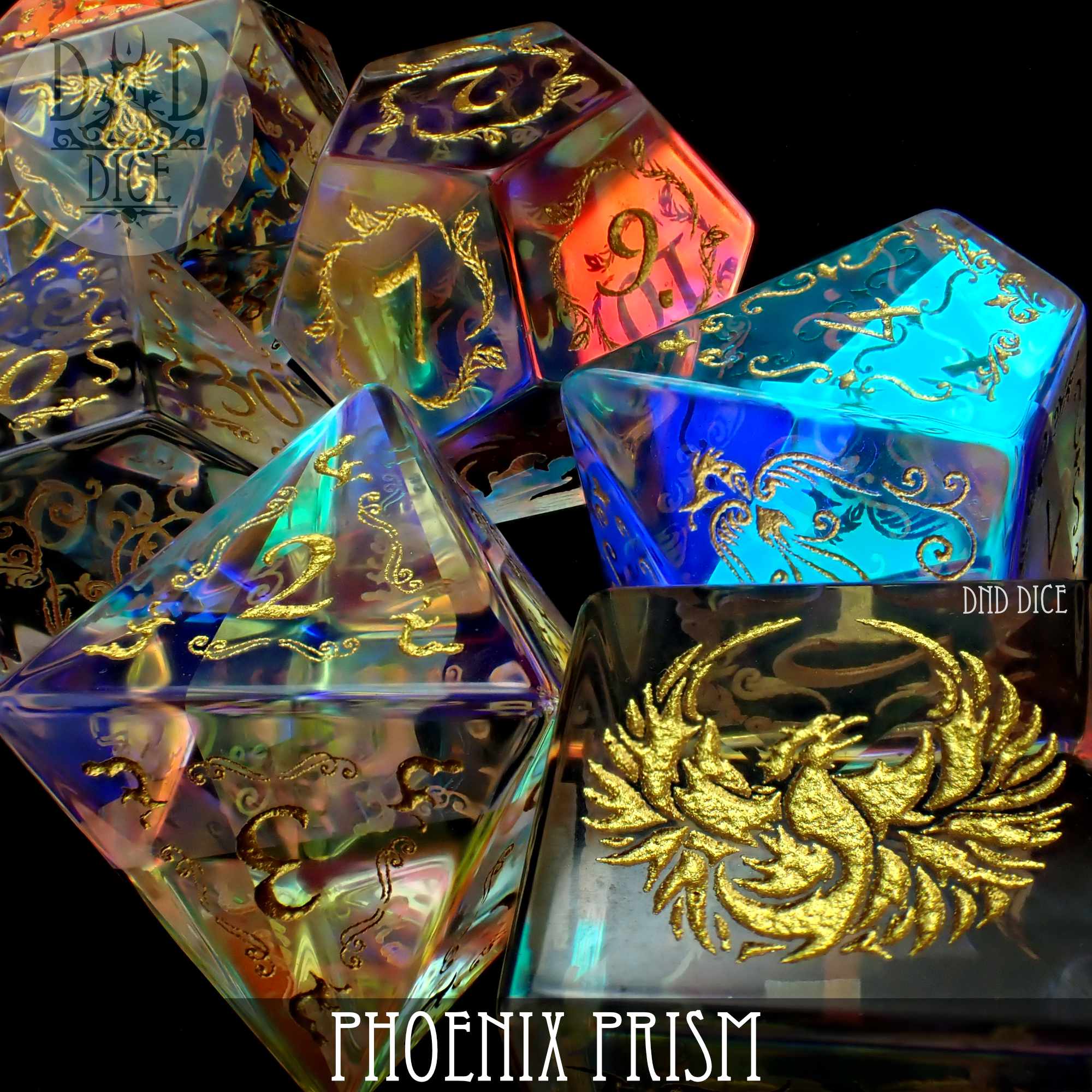 Phoenix Prism Glass Dice Set (Gift Box)