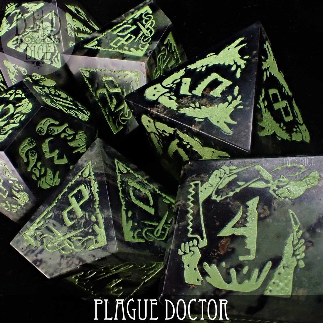 Plague Doctor Gemstone Dice Set (Gift Box)