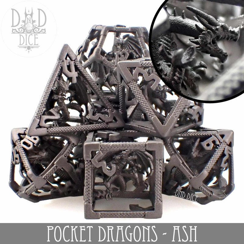 Pocket Dragons - Ash Metal Dice Set (Gift Box)