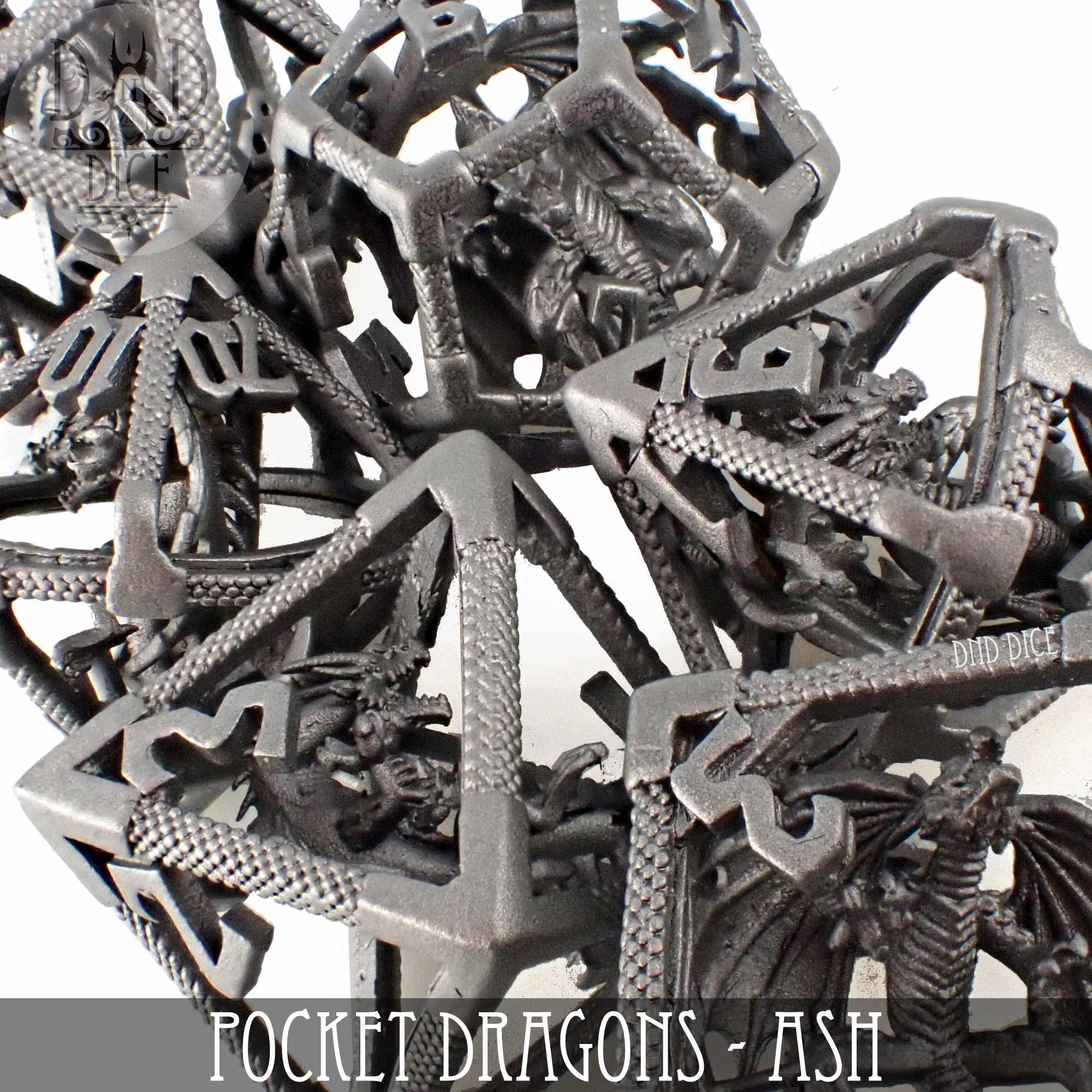 Pocket Dragons - Ash Metal Dice Set (Gift Box)