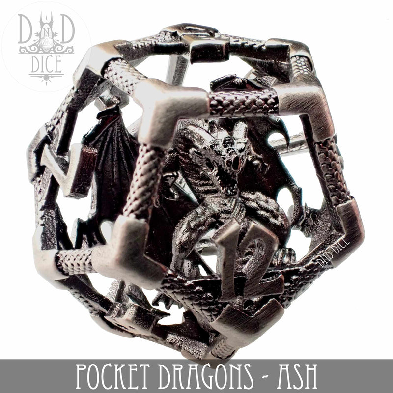 Pocket Dragons - Ash Metal Dice Set (Gift Box)