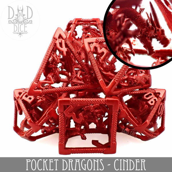 Pocket Dragons - Cinder Metal Dice Set (Gift Box)