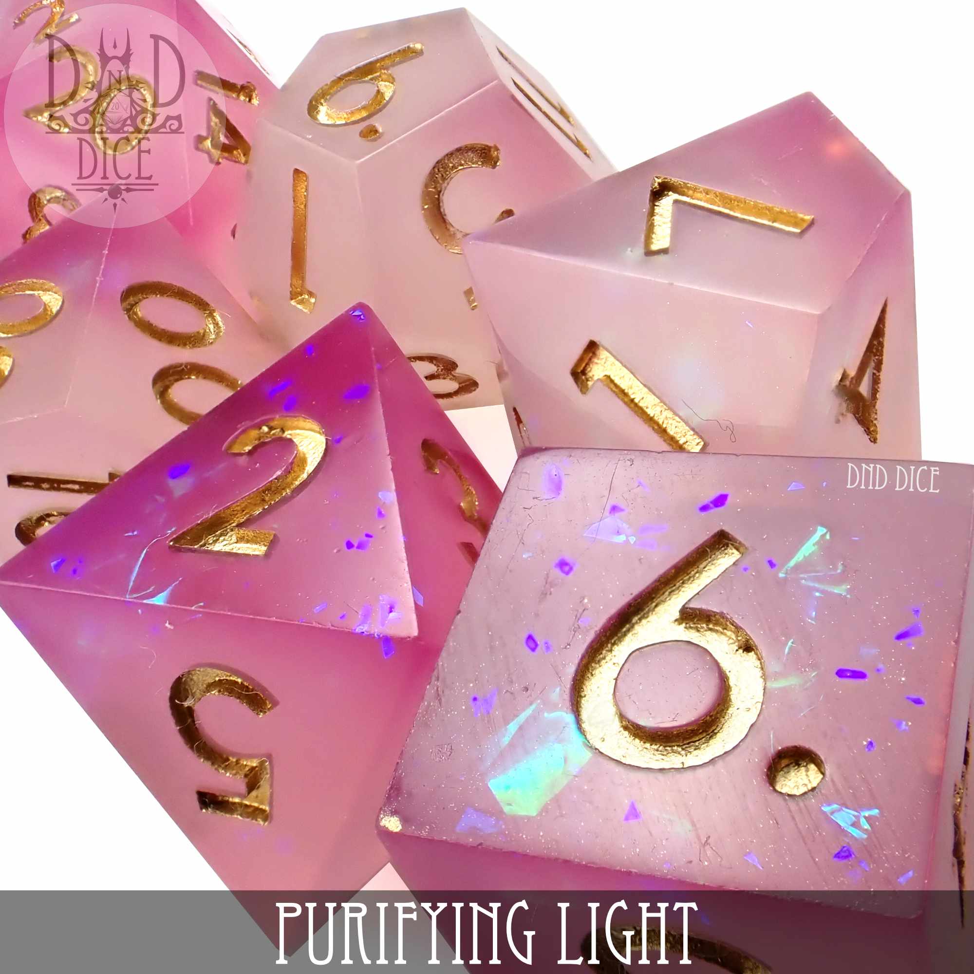 Purifying Light Handmade Dice Set Color Change purifying-light-handmade-dice-set-color-change