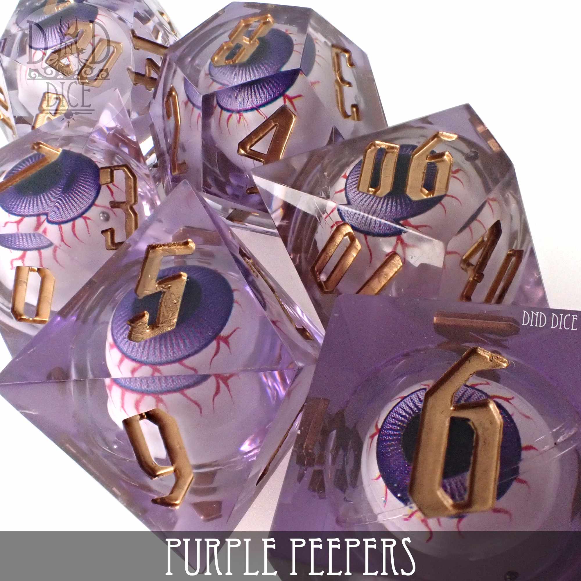 Purple Peepers Liquid Core Dice Set