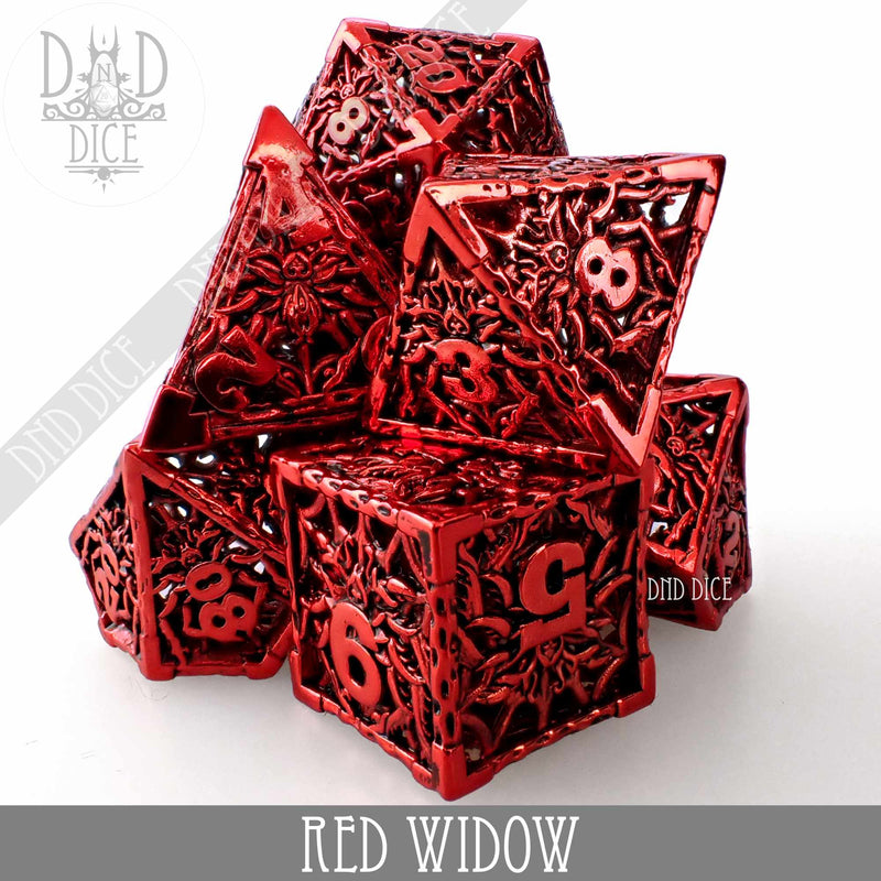 Red Widow Hollow Metal Dice Set (Gift Box)