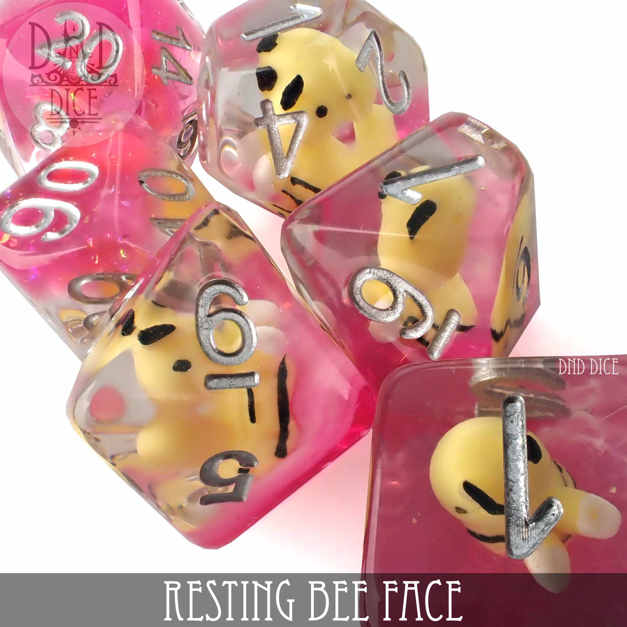 Resting Bee Face Dice Set