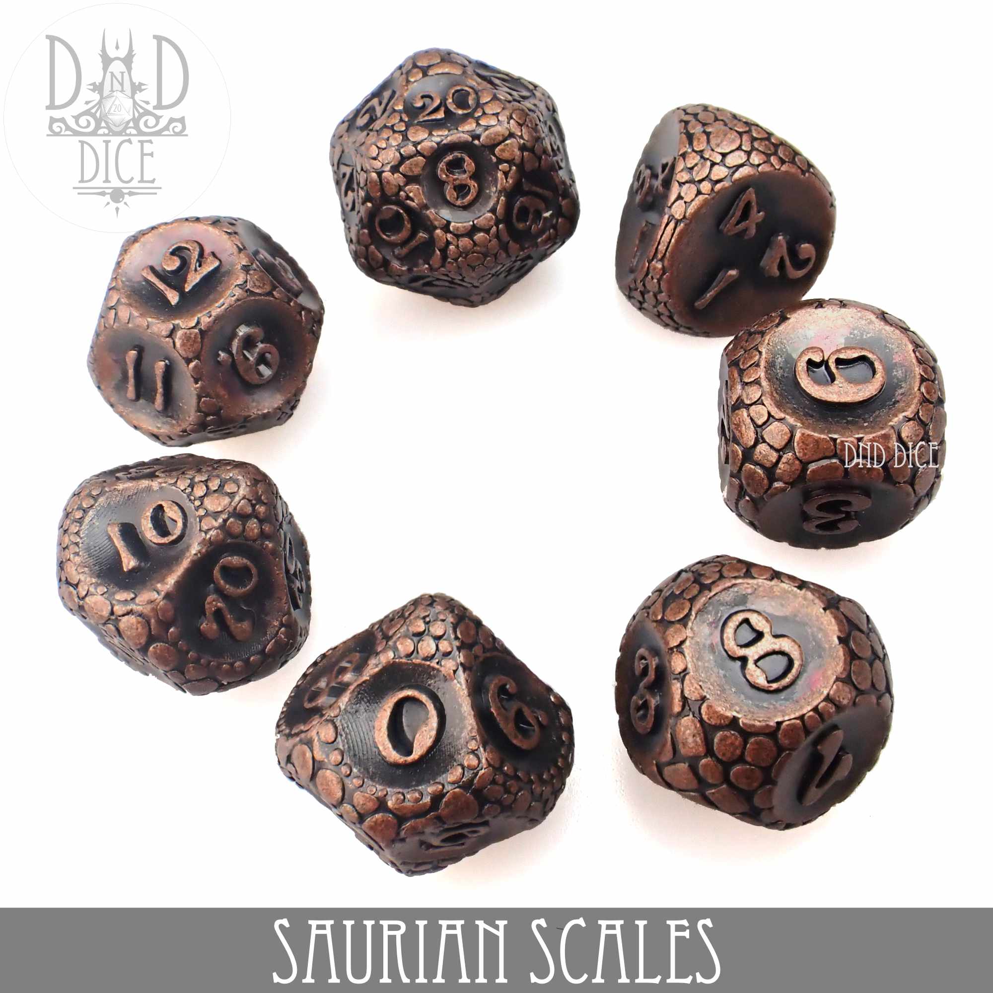 Saurian Scales Metal Dice Set
