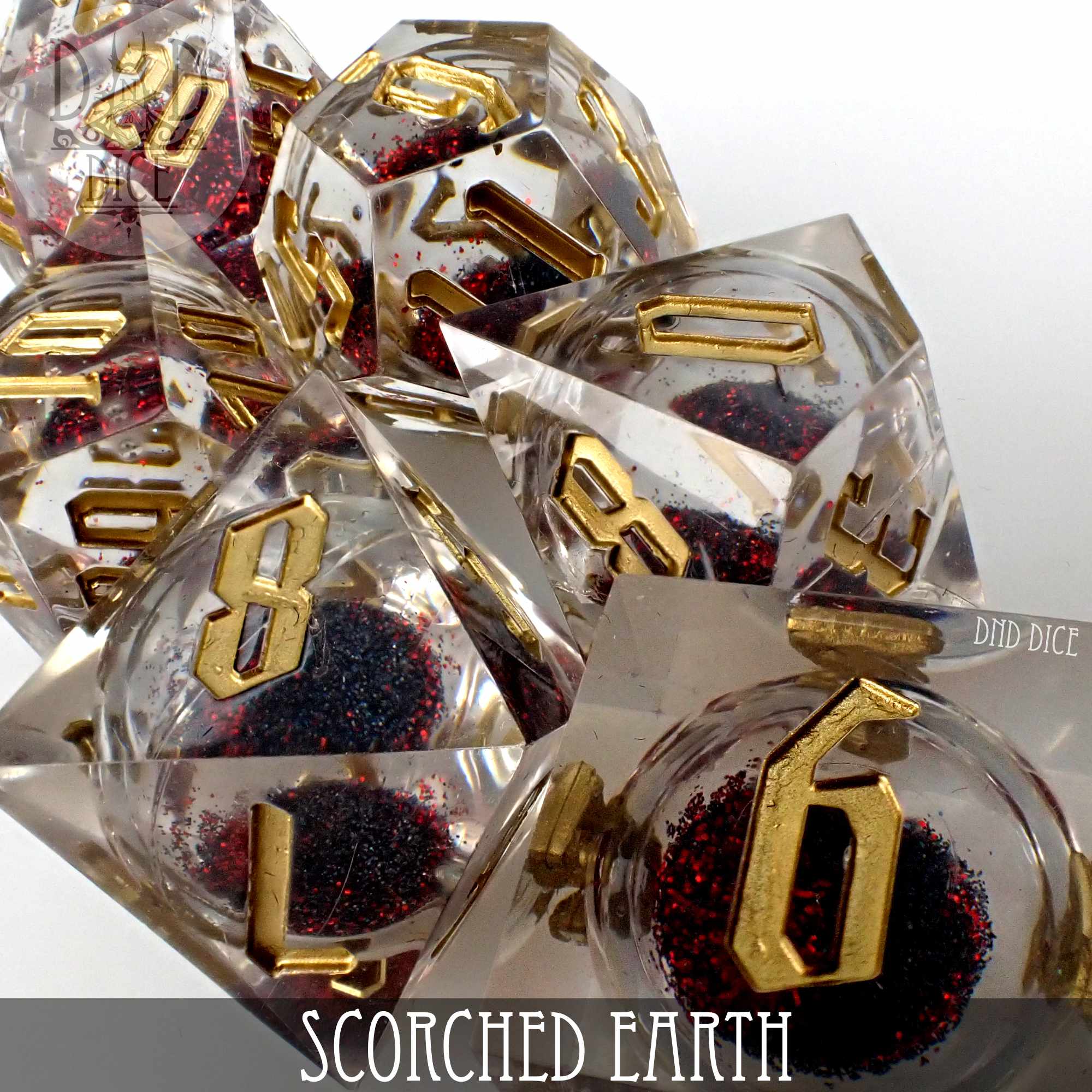 Scorched Earth Liquid Core Dice Set