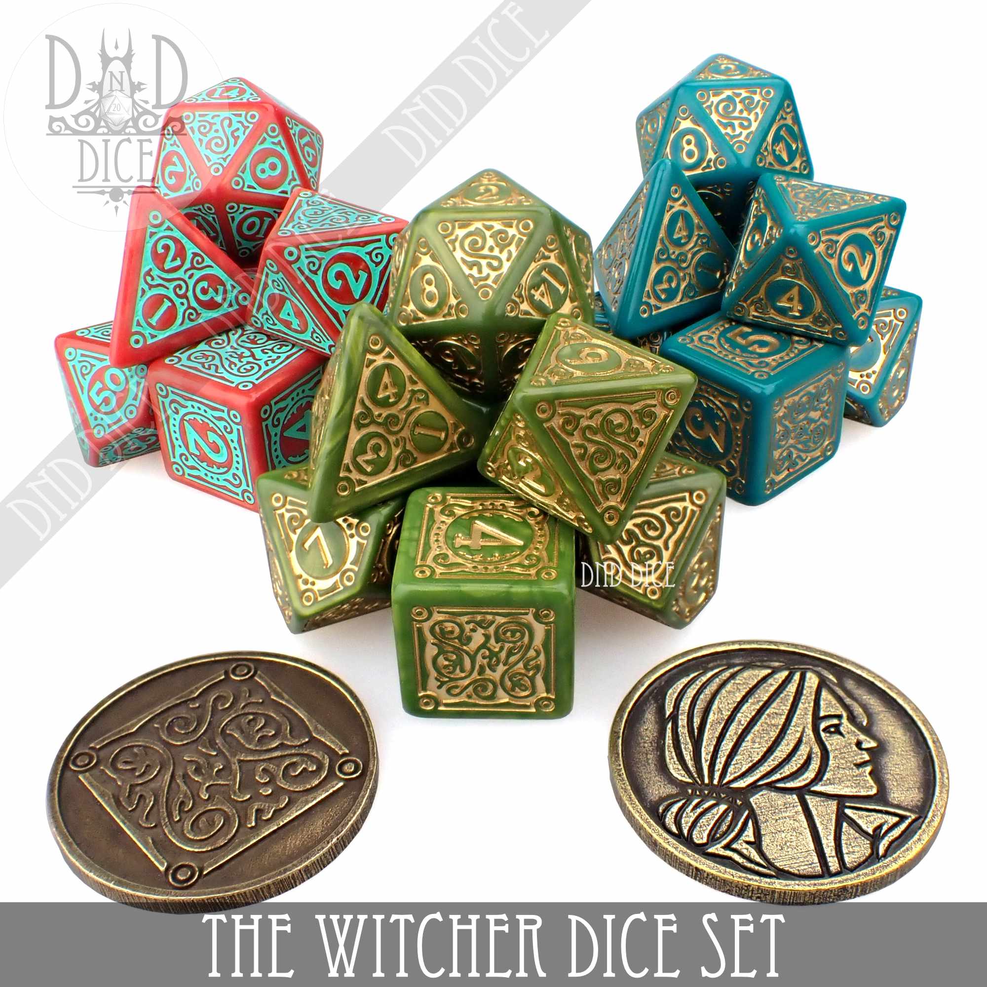 The Witcher Dice Set and Coin - Triss