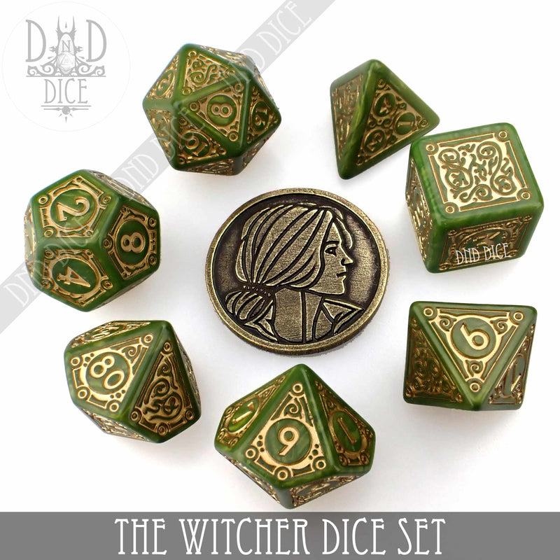 The Witcher Dice Set and Coin - Triss