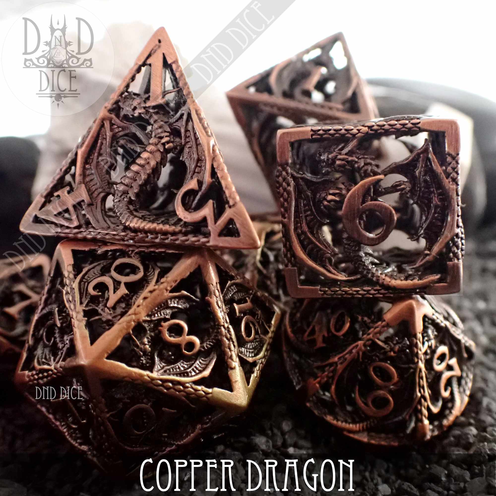 Copper Dragon Metal Dice Set (Gift Box)