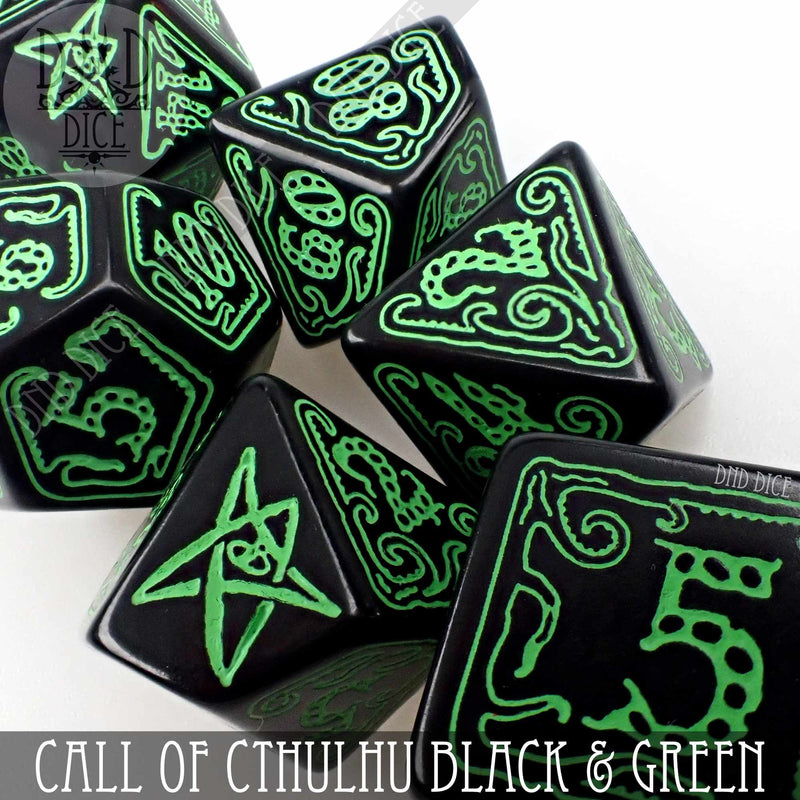Call of Cthulhu Black & Green Dice Set
