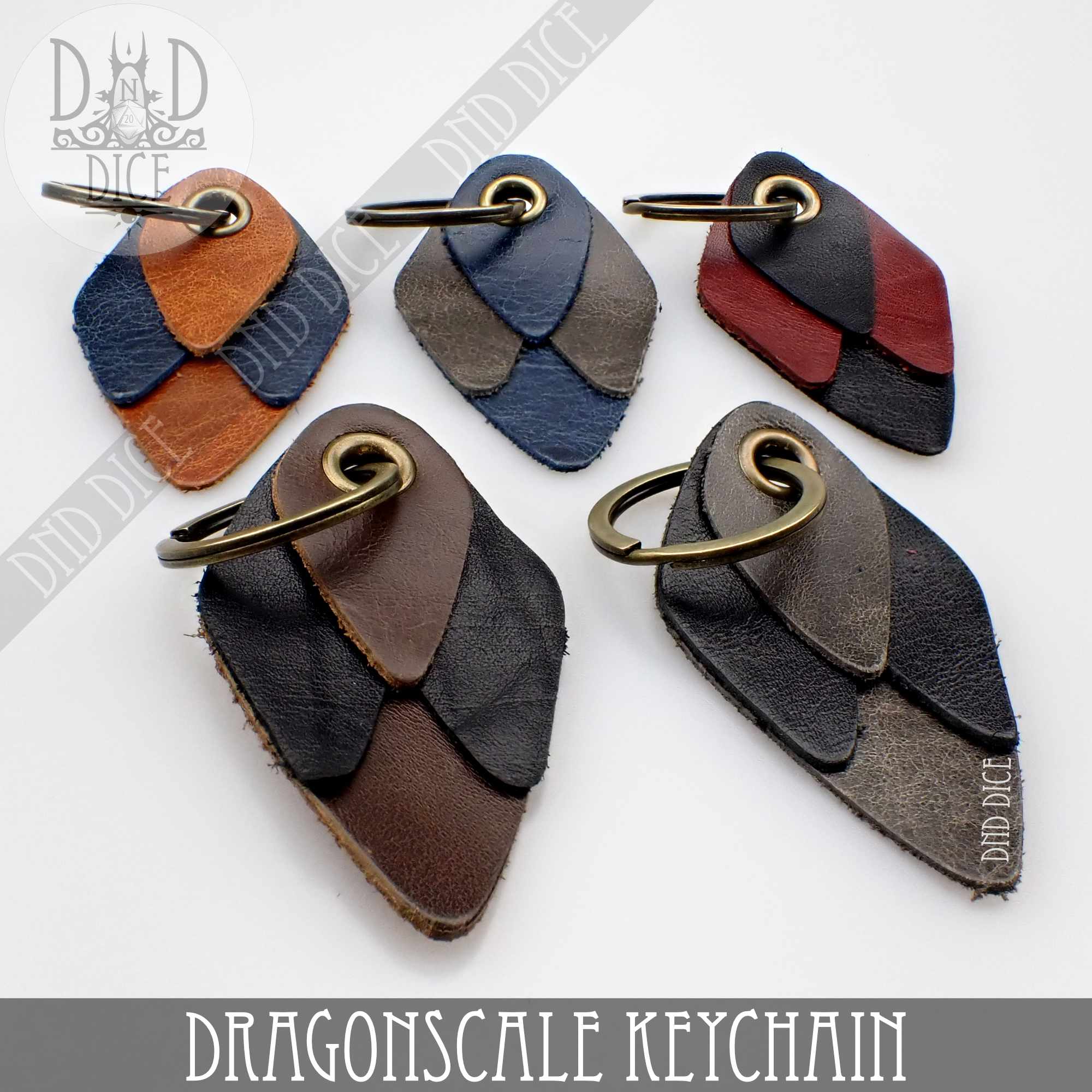 Italian Leather Dragonscale Keychains
